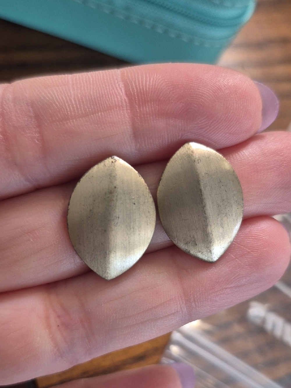 Monet & Chico's Gold Tone Earrings - 2 Pairs With Travel Jewelry Box